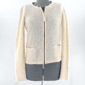 Chelsea & Violet Sparkly Zip Front Cardigan M